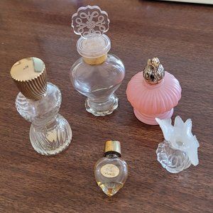 Vintage Small Mini Perfume Bottles Collectible Decorative Five (5) Bottles